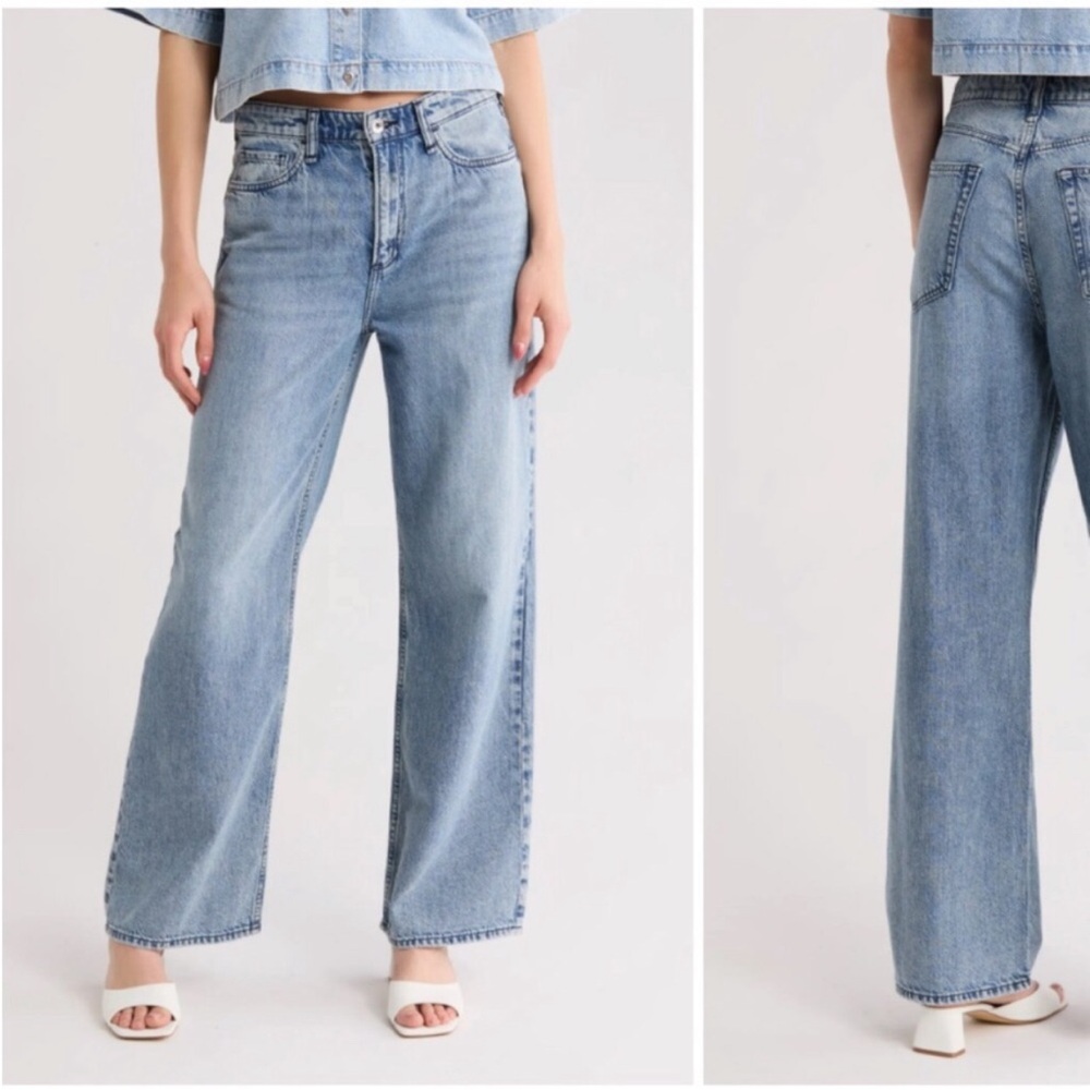 Rag & Bone The Cloud Lori Jean High Rise Dubois Wide Leg Soft Denim